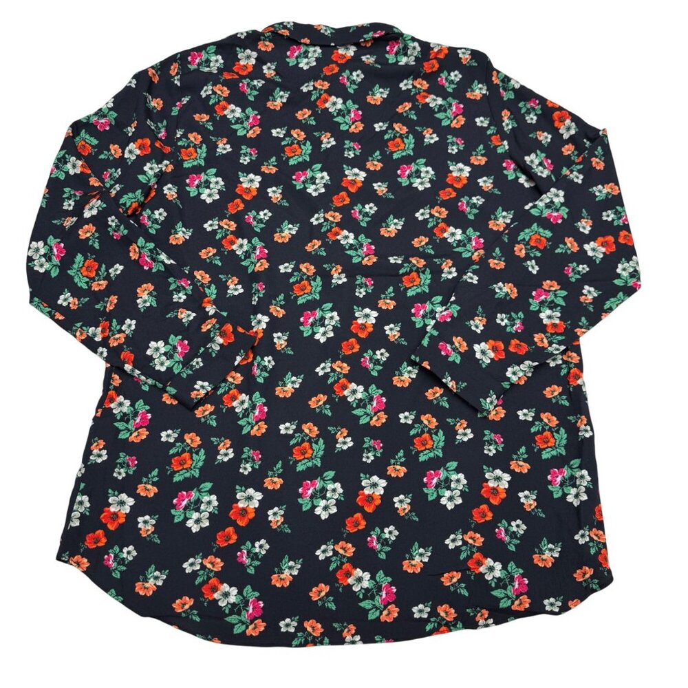 NEW $58 Philosophy Women's Multicolor Floral Print Button-Up LS Shirt, Size L - Picture 2 of 9